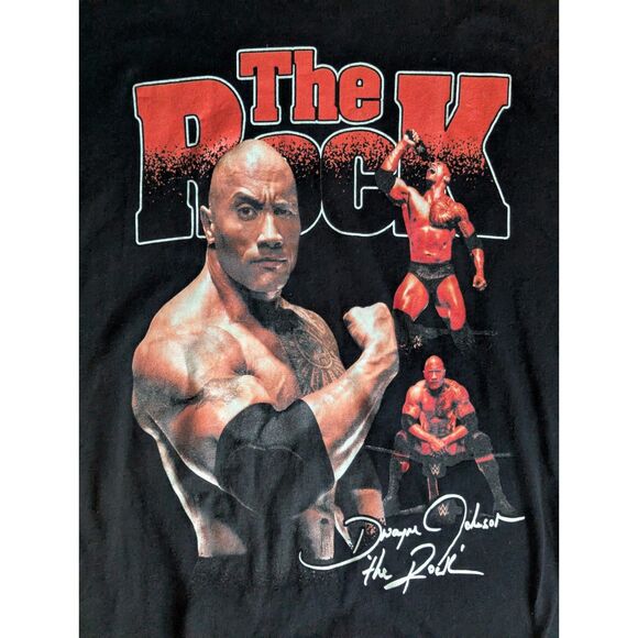 WWE The Rock Dwayne Johnson Black T-Shirt 2024 - Picture 2 of 5